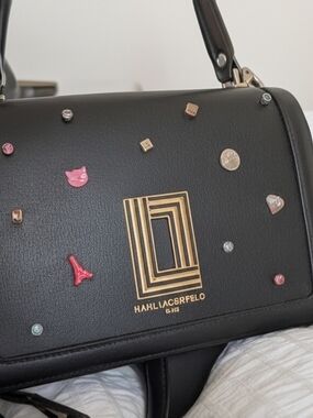 Black Embellished Top-Handle Women’s Bag